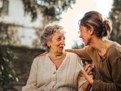 joyful adult daughter greeting happy surprised senior mother 3768131